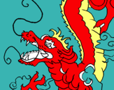 Dibujo Dragón japonés pintado por heidi