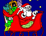 Dibujo Papa Noel en su trineo pintado por uxia5