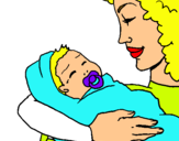 Dibujo Madre con su bebe II pintado por Cristiaan