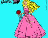 Dibujo Barbie vestida de novia pintado por evangeline