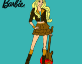 Dibujo Barbie rockera pintado por greau