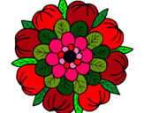 Dibujo Mandala floral pintado por -Doris-