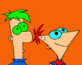 Dibujo Phineas y Ferb pintado por aroaylore