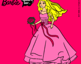 Dibujo Barbie vestida de novia pintado por salethy