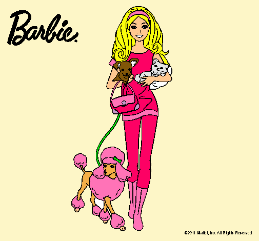 Barbie con sus mascotas