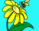 Dibujo Margarita con abeja pintado por Agis 