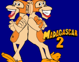Dibujo Madagascar 2 Manson y Phil 2 pintado por monos