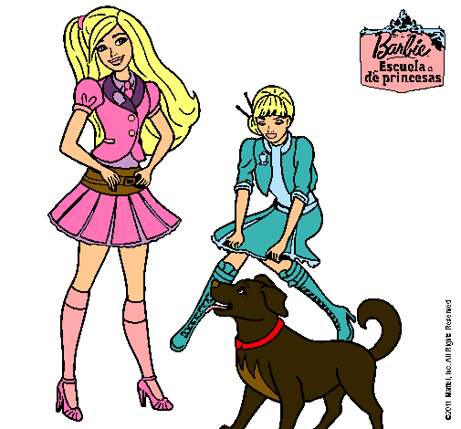 Barbie con su perrito y una amiga