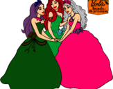 Dibujo Barbie y sus amigas princesas pintado por AINNA