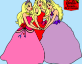 Dibujo Barbie y sus amigas princesas pintado por myrnapg