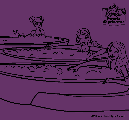 Barbie y sus amigas en el jacuzzi