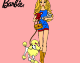 Dibujo Barbie con sus mascotas pintado por chikiya