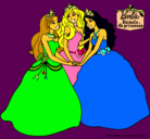 Dibujo Barbie y sus amigas princesas pintado por LUIZA2003