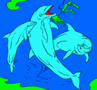Dibujo Delfines jugando pintado por jose12