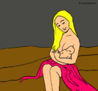 Dibujo Madre con su bebe pintado por natiit