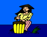 Dibujo Mujer tocando el bongó pintado por james122