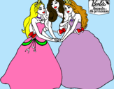 Dibujo Barbie y sus amigas princesas pintado por erika07