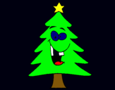 Dibujo árbol navidad pintado por estban 