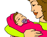 Dibujo Madre con su bebe II pintado por Sofia12013