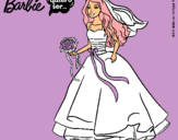 Dibujo Barbie vestida de novia pintado por maykaii