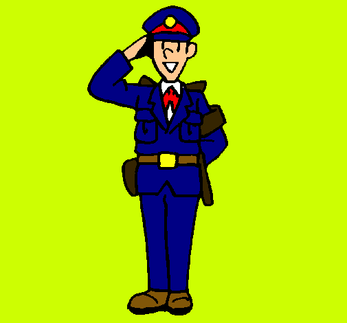 Dibujo Policía saludando pintado por evvv26