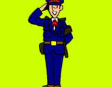 Dibujo Policía saludando pintado por evvv26