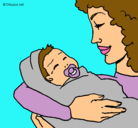 Dibujo Madre con su bebe II pintado por arhijnhjhjh