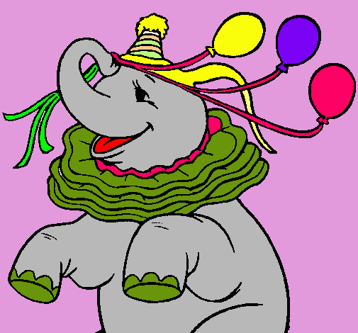 Elefante con 3 globos