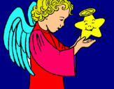 Dibujo Ángel y estrella pintado por winxclub