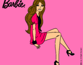 Dibujo Barbie sentada pintado por lalalalalala