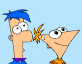 Dibujo Phineas y Ferb pintado por JOHANAERAS