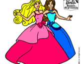 Dibujo Barbie y su amiga súper felices pintado por Sther