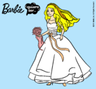 Dibujo Barbie vestida de novia pintado por florandy