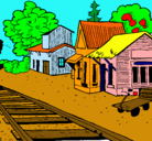 Dibujo Estación de tren pintado por DARVIS