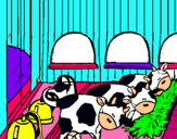 Dibujo Vacas en el establo pintado por misbaquitas3