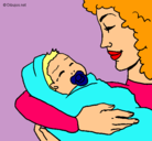 Dibujo Madre con su bebe II pintado por azeneth