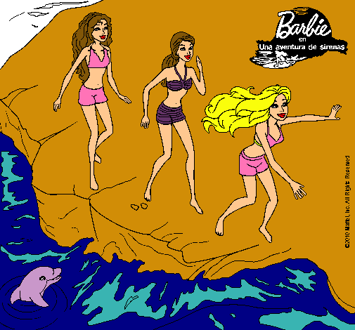 Barbie y sus amigas en la playa