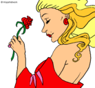 Dibujo Princesa con una rosa pintado por ketsali