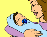 Dibujo Madre con su bebe II pintado por kathysitha