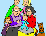 Dibujo Familia pintado por pelitos