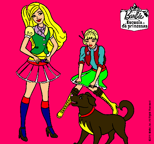 Barbie con su perrito y una amiga