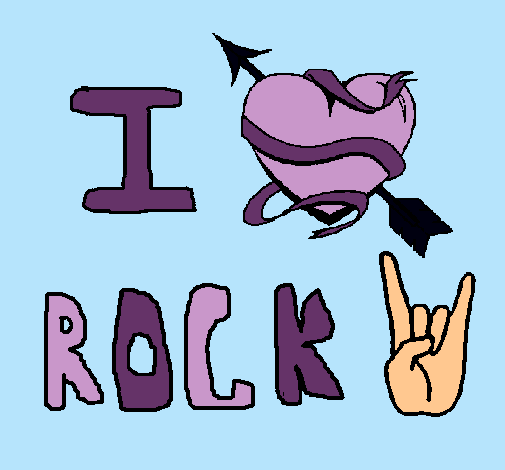 Dibujo I love rock pintado por Myryan