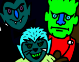 Dibujo Personajes Halloween pintado por rola