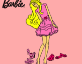 Dibujo Barbie y su colección de zapatos pintado por alisel