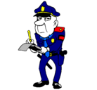 Dibujo Policía haciendo multas pintado por alfonso10