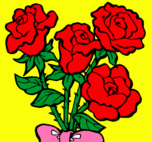 Dibujo Ramo de rosas pintado por maikol
