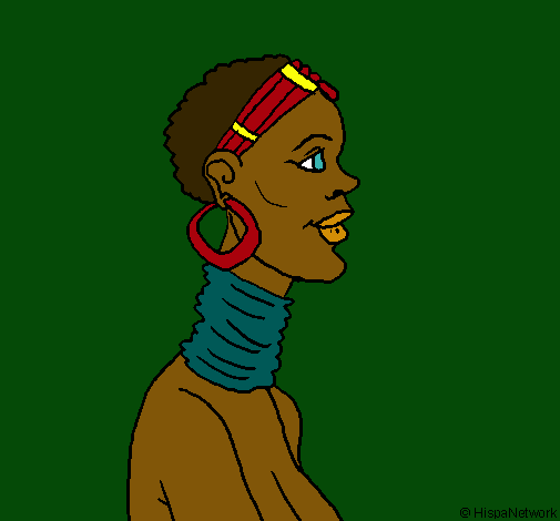 Dibujo Africana pintado por sandritah