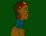 Dibujo Africana pintado por sandritah