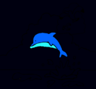 Dibujo Delfín y gaviota pintado por juliafranci