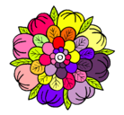 Dibujo Mandala floral pintado por ramirez